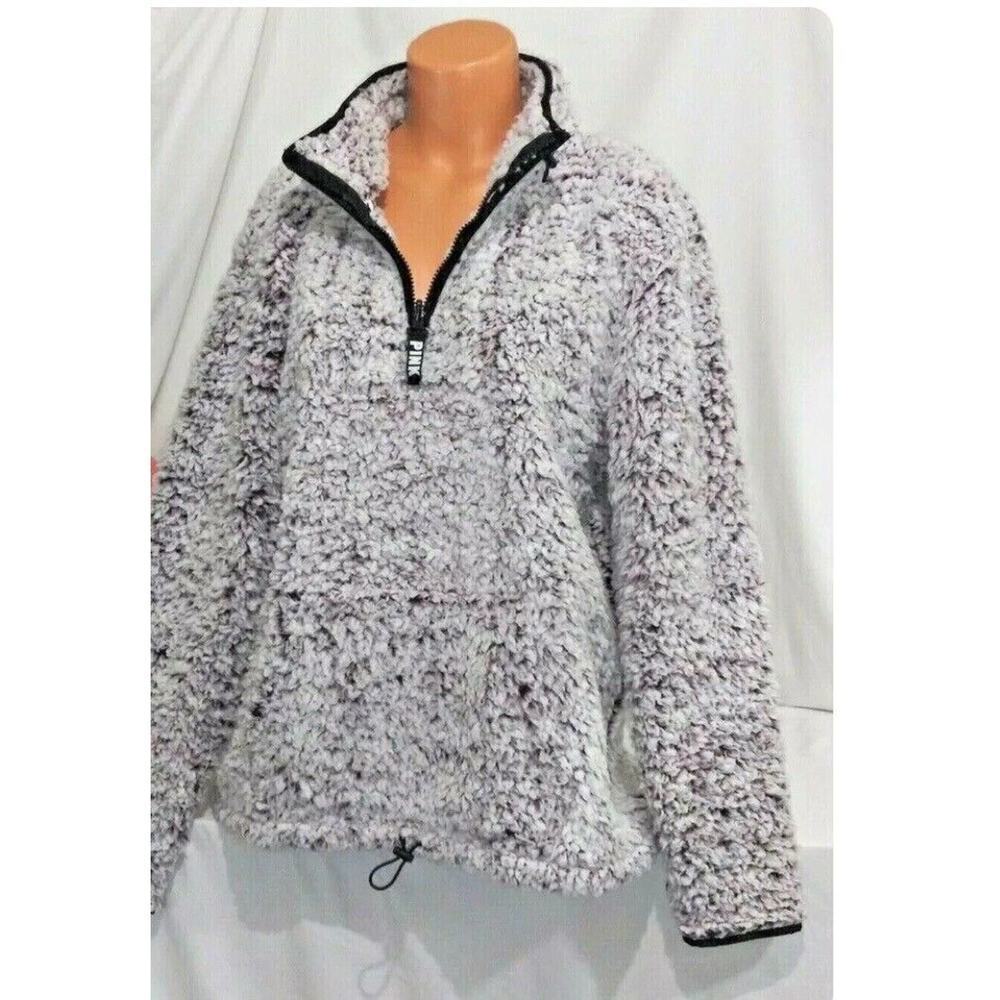 victoria secret PINK sherpa pullover women fall casual nwot $109 winter cozy